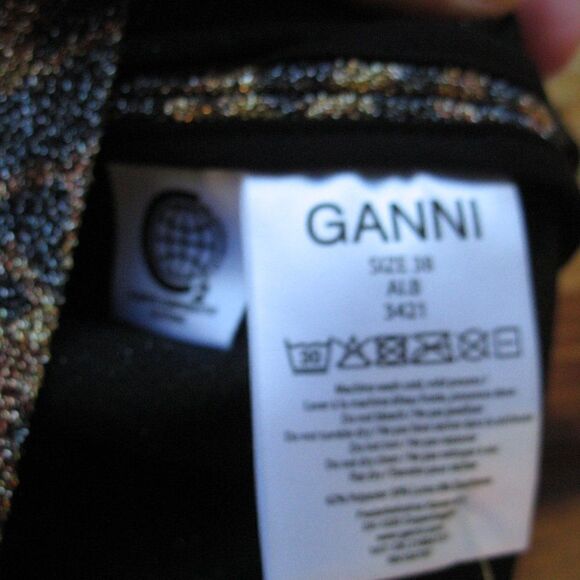 NWT GANNI Metallic Jersey Animal Print Cardigan Top - Picture 8 of 9